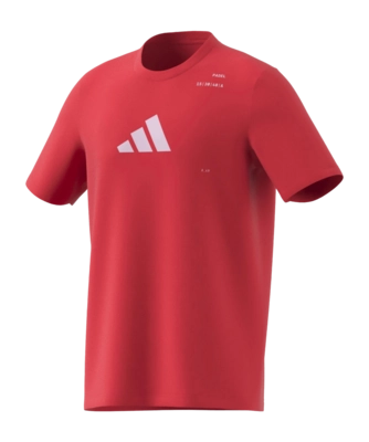 Tennisshirt Adidas Men Padel Graphic Tee Red Regular Fit