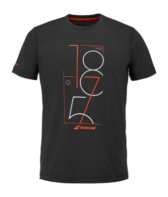 Tennisshirt Babolat Men Exercise Graphic Tee Black Regular Fit