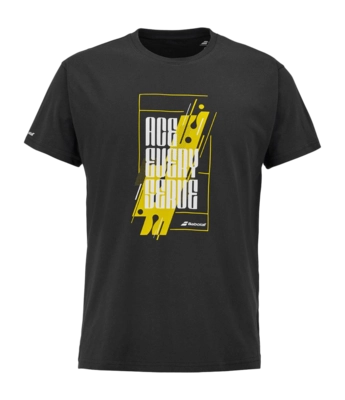 Tennisshirt Babolat Men Exercise Message Tee Black Regular Fit