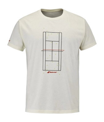 Tennisshirt Babolat Men Exercise Message Tee Cannoli Cream 26 Regular Fit