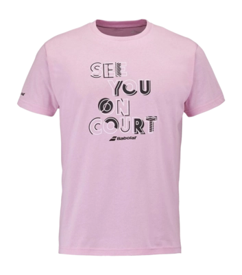Tennisshirt Babolat Men Exercise Message Tee Lilac Sachet Regular Fit