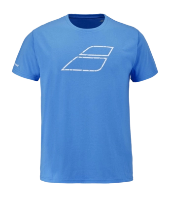 Tennisshirt Babolat Men Exercise Message Tee Malibu Blue Regular Fit