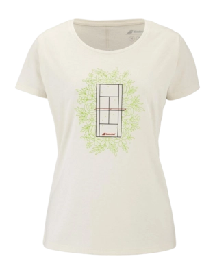 Tennisshirt Babolat Women Exercise Message Tee Cannoli Cream Regular Fit