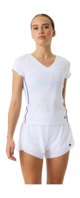 Tennisshirt Björn Borg Women Ace V-Neck Brilliant White