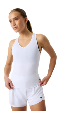 Tennisshirt Björn Borg Women Ace V Neck Tank Top Brilliant White