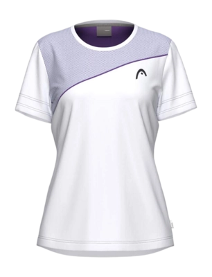Tennisshirt HEAD Women Tie-Break T-Shirt White/Purple Regular Fit