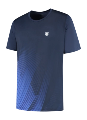 Tennisshirt K-Swiss Men Hypercourt Navy Print Crew 6 Regular Fit