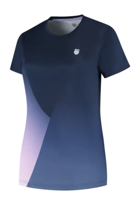 Tennisshirt K-Swiss Women Hypercourt Navy Print Tee Regular Fit