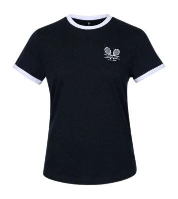 Tennisshirt The Indian Maharadja Women Court Cotton Tee Night Blue Flatterend model