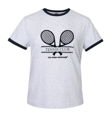 Tennisshirt The Indian Maharadja Women Racket Tee Light Grey Melange Sportieve fit
