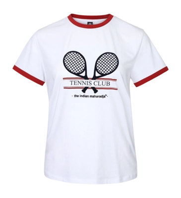 Tennisshirt The Indian Maharadja Women Racket Tee Volcano Red 4-way stretch