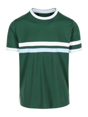 Tennisshirt Vieux Jeu Men Leo Shirt Stripe Dark Green Regular Fit