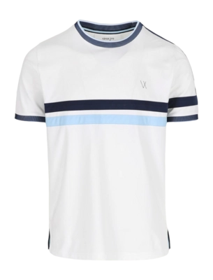 Tennisshirt Vieux Jeu Men Leo Shirt Stripe White/Dress Blue Regular Fit