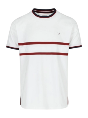 Tennisshirt Vieux Jeu Men Leo Shirt White/Burgundy