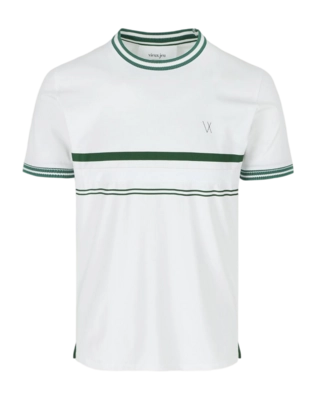 Tennisshirt Vieux Jeu Men Leo Shirt White/Green
