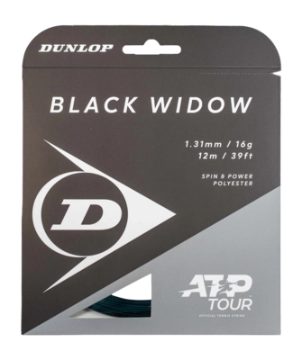 Tennissnaar Dunlop Black Widow 16G Black 1.31mm/12m 2026
