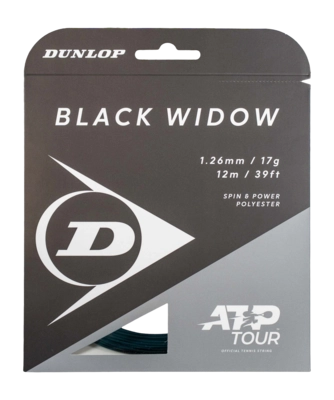 Tennissnaar Dunlop Black Widow 17G Black 1.26mm/12m 2026