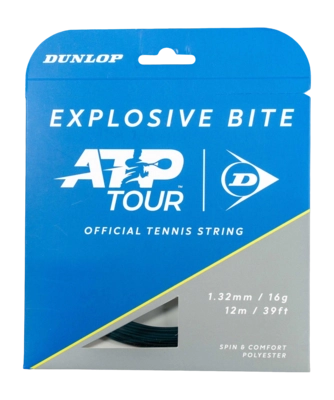 Tennissnaar Dunlop Explosive Bite 16G Black 1.32mm/12m 2026