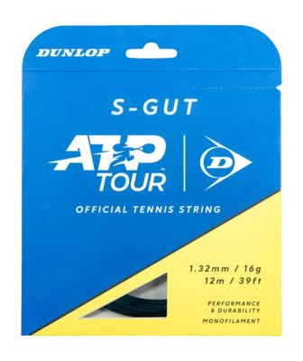 Tennissnaar Dunlop S-Gut 16G Black 1.32mm/12m 2026