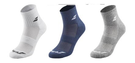 Tennissok Babolat Unisex Quarter 3 Pairs Pack White Estate Blue Grey