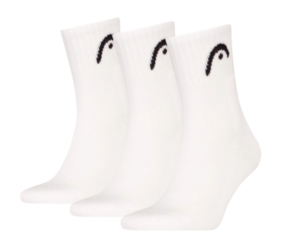 Tennissok HEAD Unisex Club Short Crew White (3-Pack)