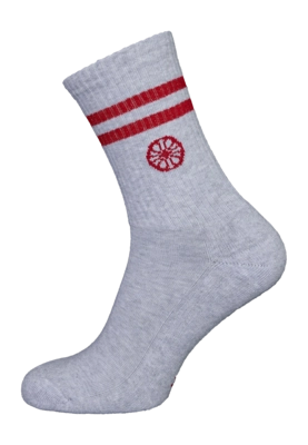 Tennissok The Indian Maharadja Dames/Heren Striped Crew Sock Light Grey Melange