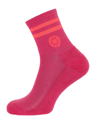 Tennissok The Indian Maharadja Dames/Heren Striped Short Sock Berry Rose