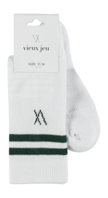 Tennissok Vieux Jeu Unisex Bo Socks White/Green