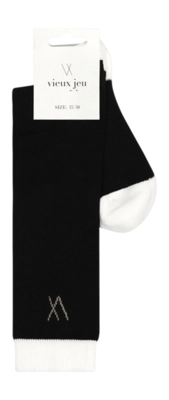 Tennissok Vieux Jeu Women Mel "Long" Socks Black