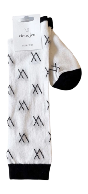 Tennissok Vieux Jeu Women Mel "Long" Socks White