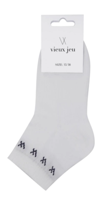Tennissok Vieux Jeu Women Mel Mid Socks White/Navy