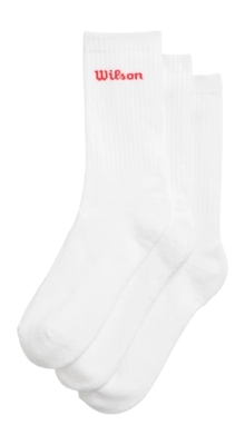 Tennissok Wilson Dames/Heren U Crew Logo 3 Pack Bright White