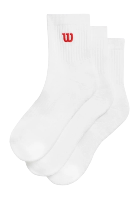 Tennissok Wilson Heren/Dames U Quarter Top Bright White 3 Pack