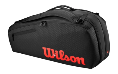Tennistas Wilson Dames Heren Clash V3 Black/Infrared 6-Pack Racquet Bag Thermoguard