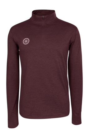 Tennistrui The Indian Maharadja Men Half Zip Long Sleeve Dark Berry Atletische fit