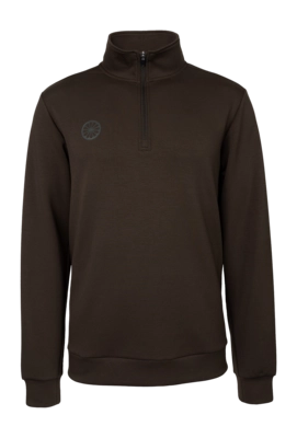 Tennistrui The Indian Maharadja Men Soft Supreme Half Zip Sweater Black Olive Atletische fit