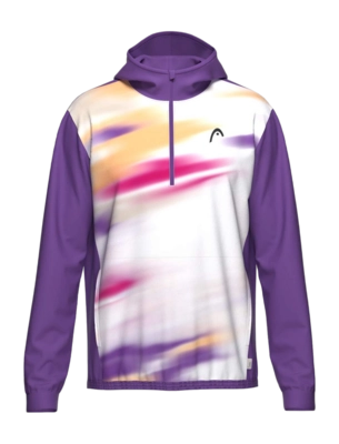 Tennisvest HEAD Men Topspin Hoodie Purple/Print Vision II Regular Fit