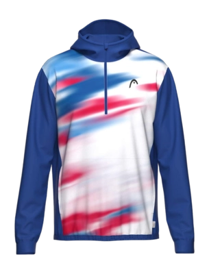 Tennisvest HEAD Men Topspin Hoodie Royal Blue/Print Vision II