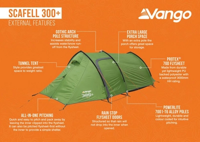 Tent Vango Scafell 300 Plus Pamir Green 2026 | Etrias.nl