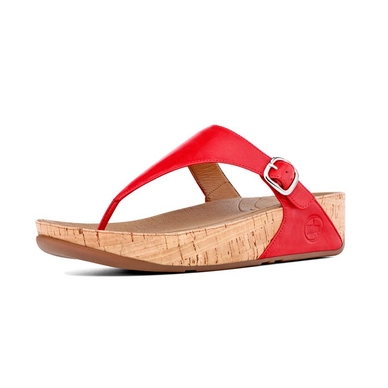 Tongs Femmes FitFlop The Skinny Leather™ Rouge