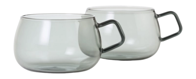 Tazze te AdHoc Yuna 400 ml, Set da 2 Bicchieri, Vetro
