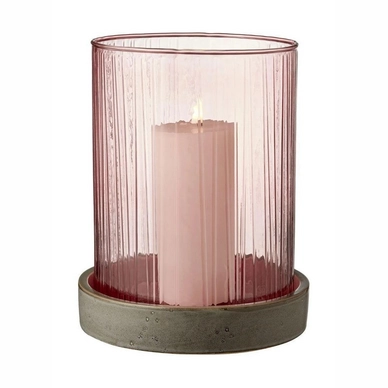 Theelichthouder Bitz Hurricane LED Pink 28 cm