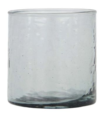 Theelichthouder Zusss Hammered Glas M Grijsblauw