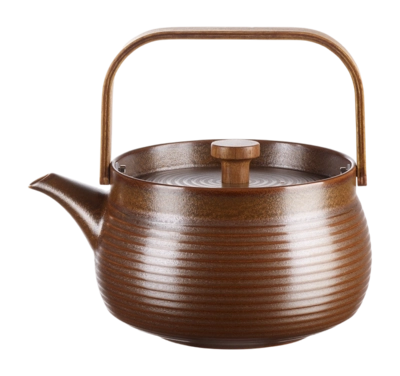 Theepot ASA Selection Japandi With Wooden Handle Brown 600 ml