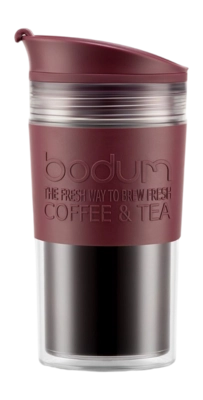 Thermosbeker Bodum Travel Mug Dubbelwandig Met Siliconen Rand Bruin 350 ml