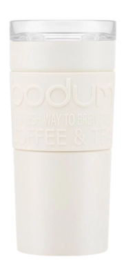 Thermosbeker Bodum Travel Mug Vacuüm Gepoedercoat RVS Wit 350 ml