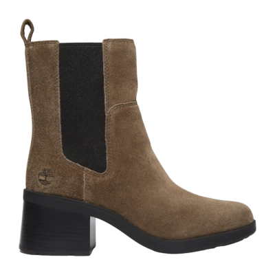 Timberland Women Bellevaux Mid Chelsea Boot Dark Brown Suede W Black