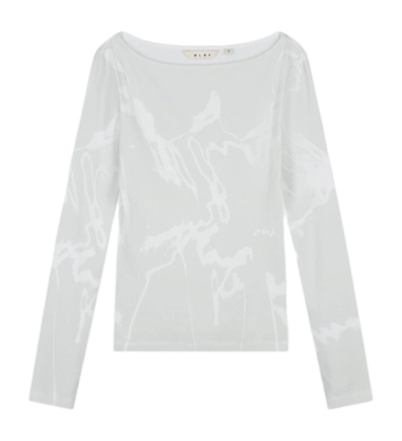 Top Olaf Hussein Aop Boat Neck Damen Cement