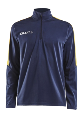 Trainingsjack Craft Men Progress Halfzip LS Tee Navy/Sweden Yellow