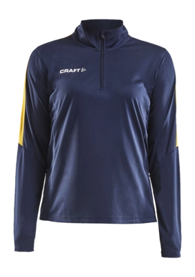 Trainingsjack Craft Women Progress Halfzip LS Tee Navy/Sweden Yellow